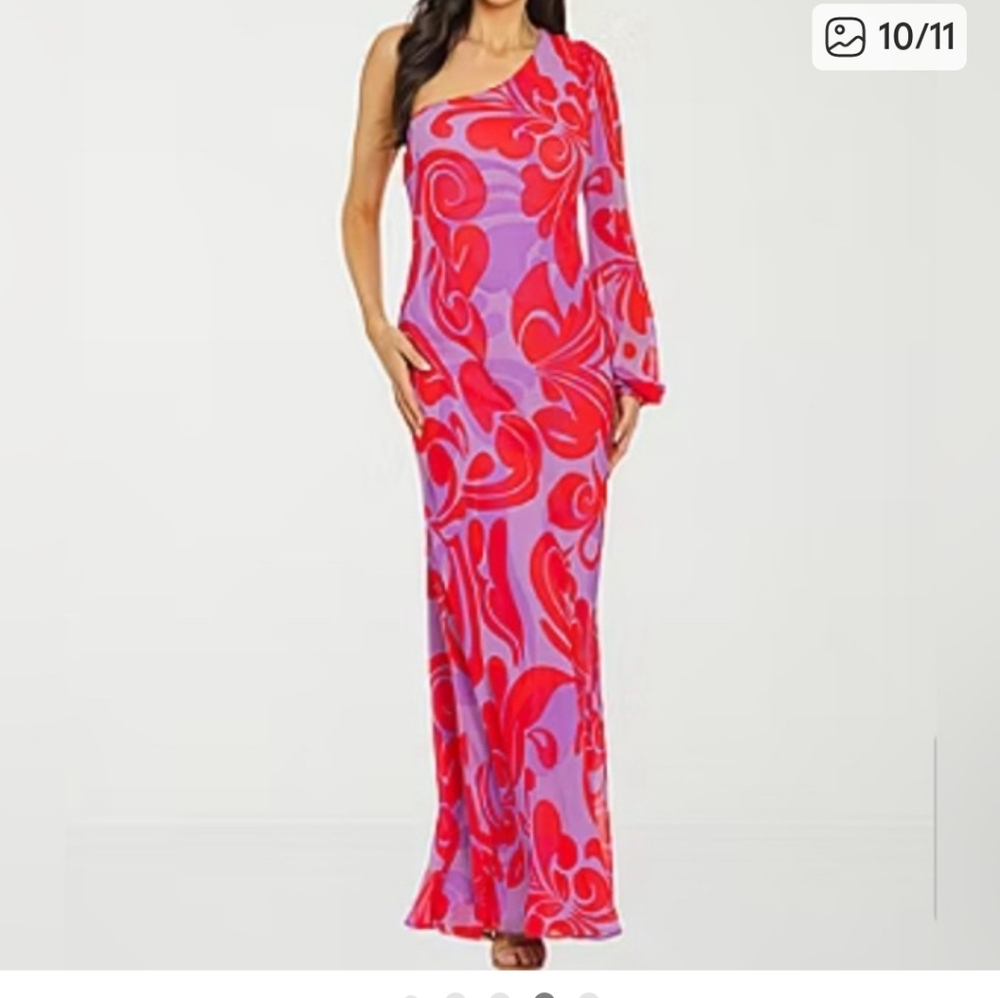 NWT - PREMIER AMOUR -  One-Shoulder Maxi Dress (Women's, 4)